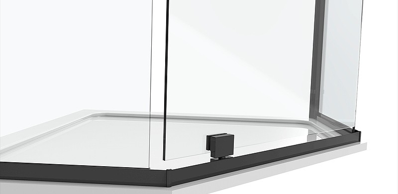 Душевой уголок Black&White Stellar Wind S875 100х100 8751010 профиль Черный стекло прозрачное