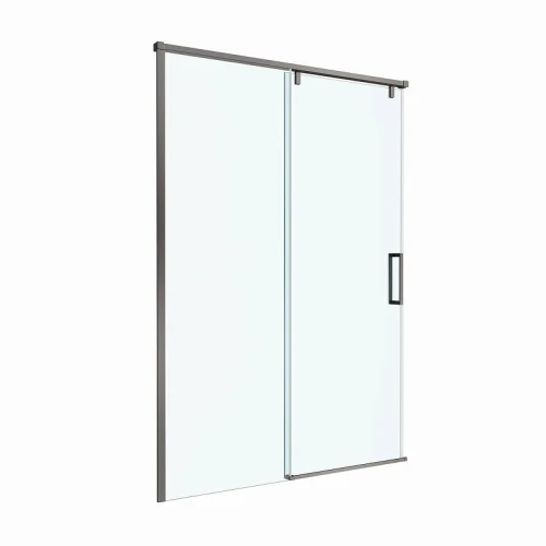 Душевая дверь BelBagno Soft Close-1 130 SOFT_CLOSE-1-BF-1-130-C-GM профиль Оружейная сталь стекло прозрачное