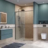 Душевая дверь BelBagno Soft Close-1 130 SOFT_CLOSE-1-BF-1-130-C-GM профиль Оружейная сталь стекло прозрачное
