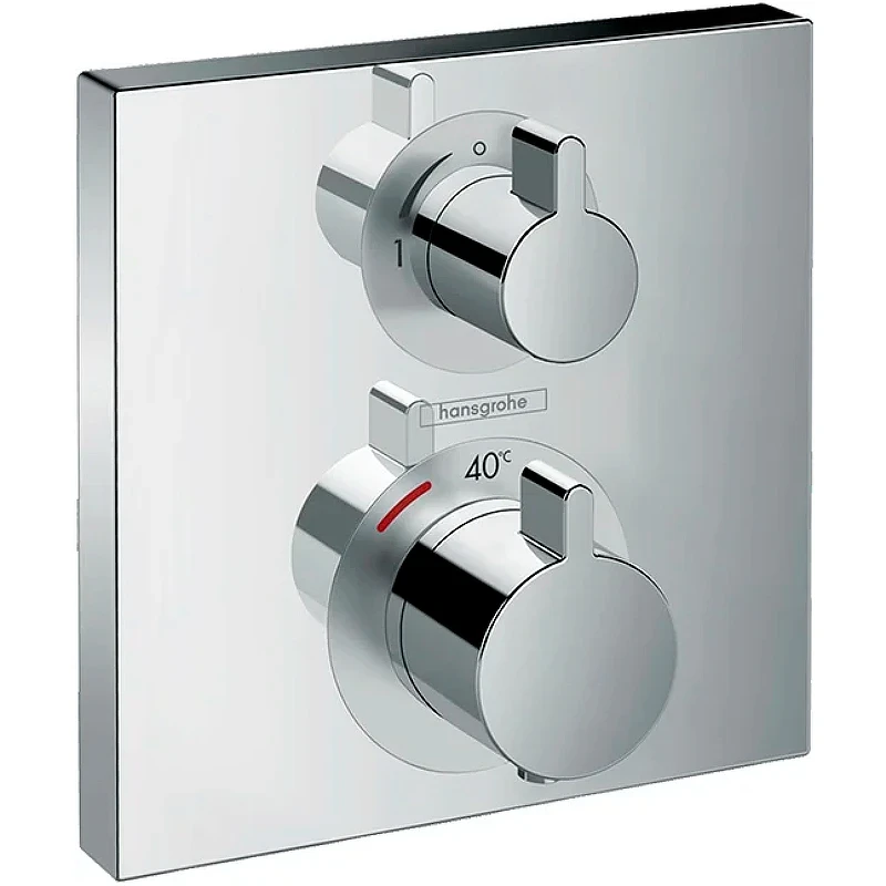 Смеситель для душа Hansgrohe Ecostat Square 15712000 с термостатом Хром латунь встраиваемый