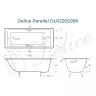 Чугунная ванна Delice Parallel 170x70 DLR220505R с ручками без антискользящего покрытия