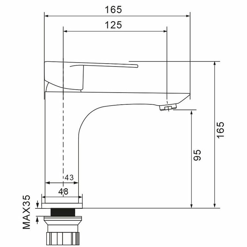 Смеситель для раковины WesnaArt Ray RAY11-210 Хром латунь