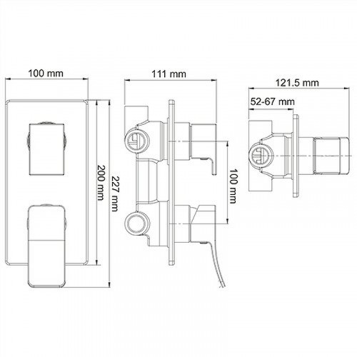 Смеситель для душа WasserKRAFT Aller 10671 Хром латунь встраиваемый