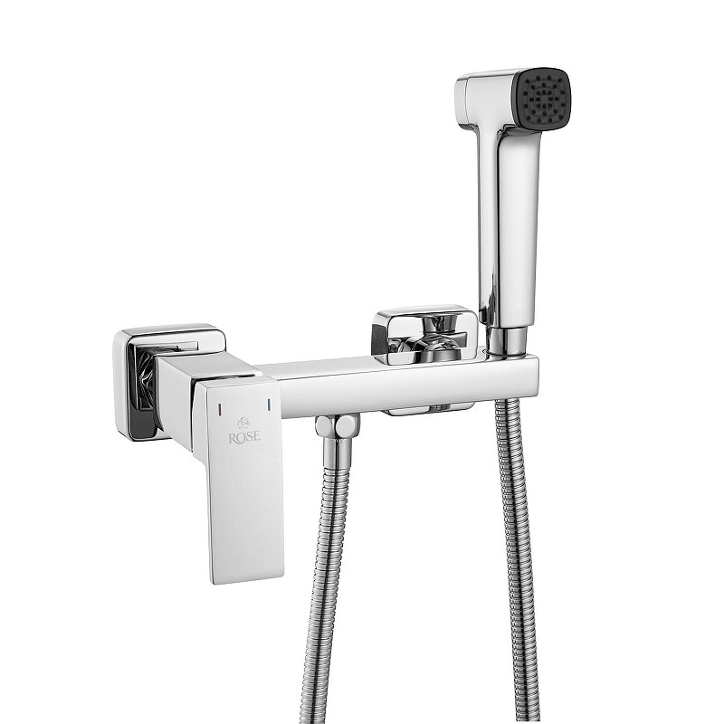 Гигиенический душ со смесителем Rose R2805-1 цвет Хром