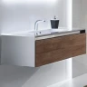 Тумба с раковиной SanVit Кубэ-1 60 kkube1060 с фактурой под дерево подвесная Кедр МДФ / ЛДСП