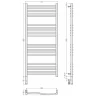 Электрический полотенцесушитель Сунержа Флюид 3.0 1200x500 L 00-5820-1250 Хром нержавеющая сталь