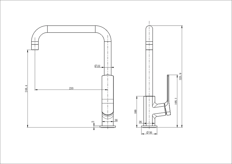 Смеситель для кухни Wonzon & Woghand WW-L1006-BG цвет Брашированное золото