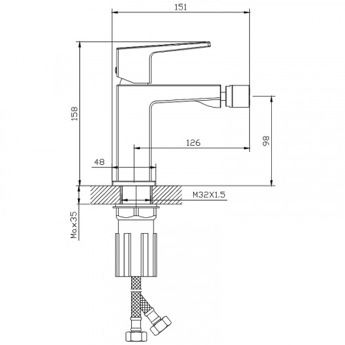 Смеситель для биде Splenka S01.50.06 Черный матовый латунь