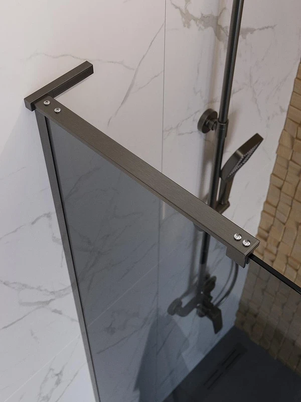 Душевая перегородка BelBagno Uno 110 UNO-L-1-TB-110-GR-GM профиль Оружейная сталь стекло тонированное