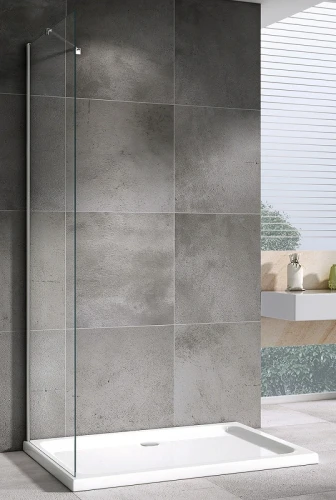Душевая стенка Abber Zart 70x195 S71 профиль Хром стекло прозрачное