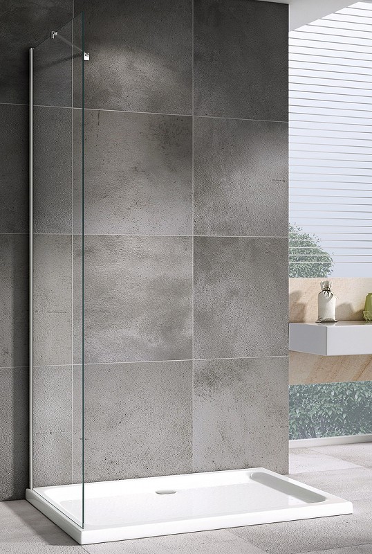 Душевая стенка Abber Zart 70x195 S71 профиль Хром стекло прозрачное