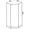 Душевой уголок Ceruttispa 90x90 C3AWD профиль Белый стекло рифленое