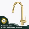 Смеситель для кухни Splenka S204.49.03 Золото матовое латунь
