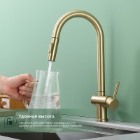 Смеситель для кухни Splenka S204.49.03 Золото матовое латунь