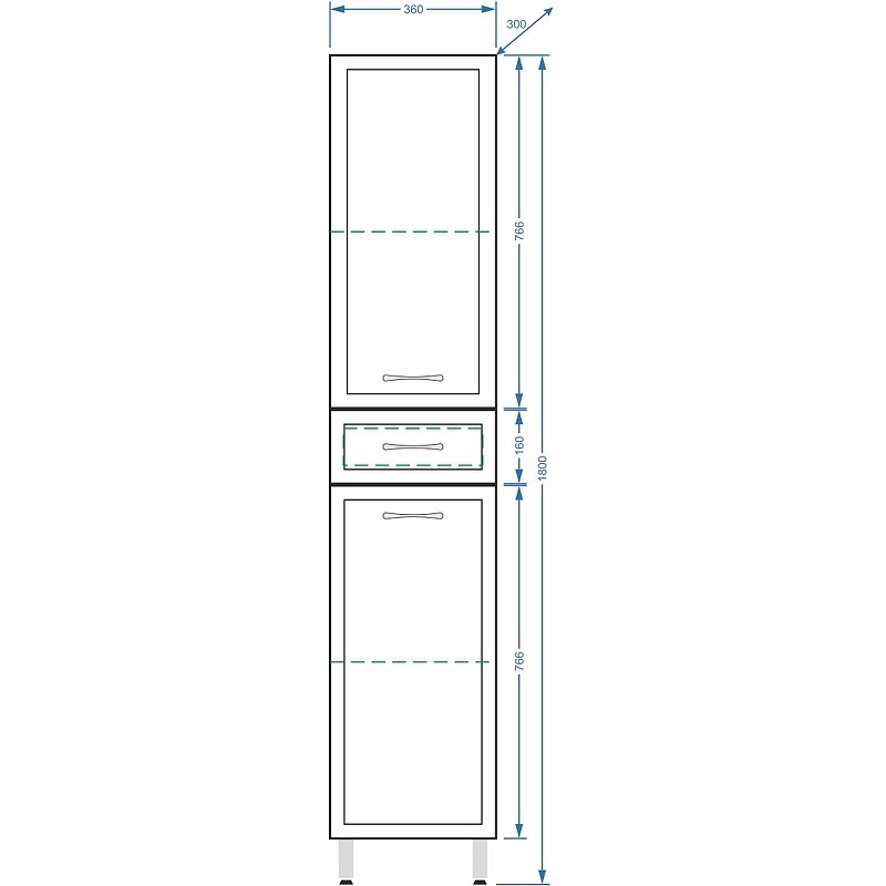 Шкаф пенал Stella Polar Концепт 36 SP-00000145 Белый