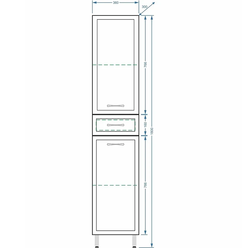 Шкаф пенал Stella Polar Концепт 36 SP-00000145 Белый