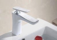 Смеситель для раковины Rose R16F R1601F Белый Хром латунь
