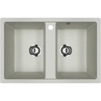 Кухонная мойка Ulgran Classic U-608-310 Серая искусственный камень (литьевой мрамор) встраиваемый