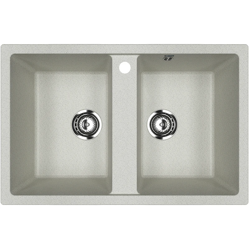 Кухонная мойка Ulgran Classic U-608-310 Серая искусственный камень (литьевой мрамор) встраиваемый
