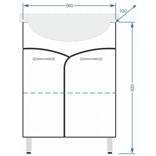 Тумба под раковину Stella Polar Волна 60 SP-00000052 Белая