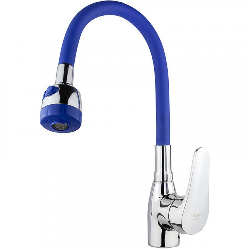 Смеситель для кухни Melodia della vita Ostessa MDV40616Blue Хром Синий латунь