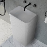 Раковина Abber Stein 50 AS2505-H Белая матовая искусственный камень (литьевой мрамор) напольный
