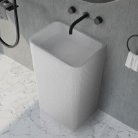 Раковина Abber Stein 50 AS2505-H Белая матовая искусственный камень (литьевой мрамор) напольный