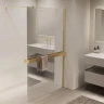 Душевая перегородка Vincea Walk in 90 VSW-1HR900MRG профиль цвет Матовый золотой стекло зеркальное