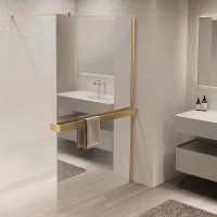 Душевая перегородка Vincea Walk in 90 VSW-1HR900MRG профиль цвет Матовый золотой стекло зеркальное