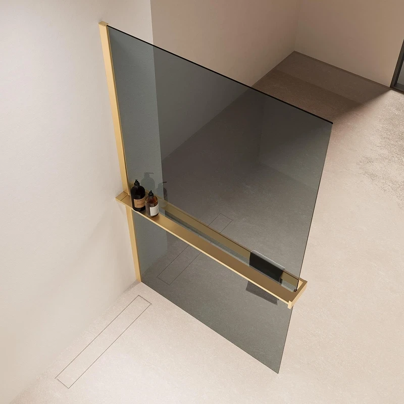 Душевая перегородка Vincea Walk in 90 VSW-1HR900MRG профиль цвет Матовый золотой стекло зеркальное