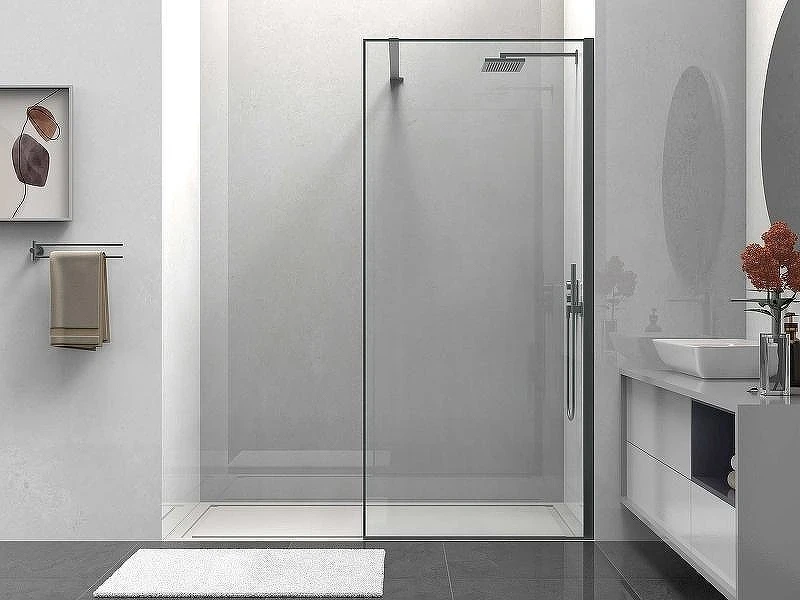 Душевая перегородка Vincea Walk-In 100 VSW-1HS100CLGM профиль Вороненая сталь стекло прозрачное