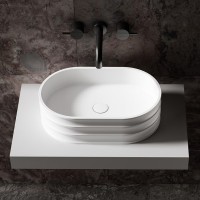 Раковина-чаша Abber Stein 56 AS2650 Белая матовая искусственный камень (литьевой мрамор) накладная