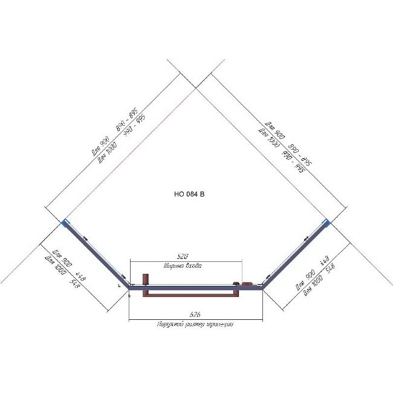 Душевой уголок RGW Hotel HO-084-W 90х90 350608499-25 профиль Белый стекло матовое-сатинат