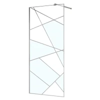 Душевая перегородка Azario Walk-In 110 AZ-271-110-CH-CGP профиль Хром стекло Графический принт