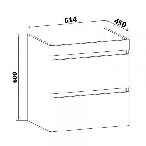 Тумба под раковину Runo Манхэттен 65 00-00001018 Серый бетон Белая МДФ / ЛДСП