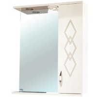 Зеркало со шкафом Bellezza Элеганс 55 R 4618608521078 с подсветкой Бежевое МДФ / ЛДСП, стекло