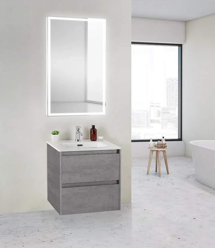 Тумба под раковину BelBagno Kraft 39 50 KRAFT 39-500/390-2C-SO-CG подвесная Cemento Grigio МДФ / ЛДСП