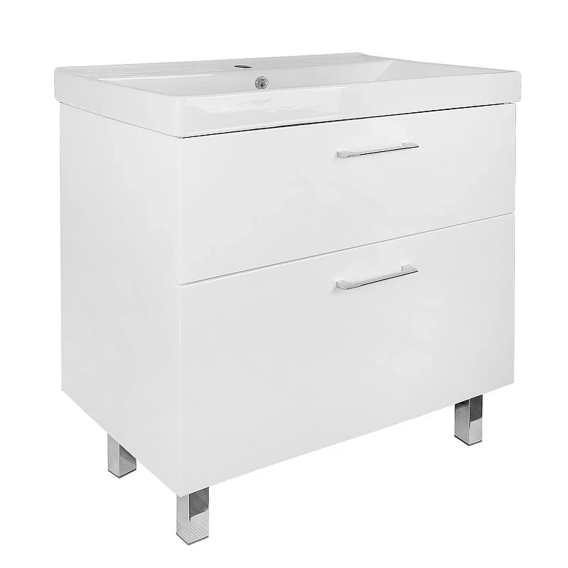 Тумба с раковиной Azario Ника 80 CS00091370 цвет Белый глянцевый