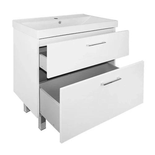 Тумба с раковиной Azario Ника 80 CS00091370 цвет Белый глянцевый