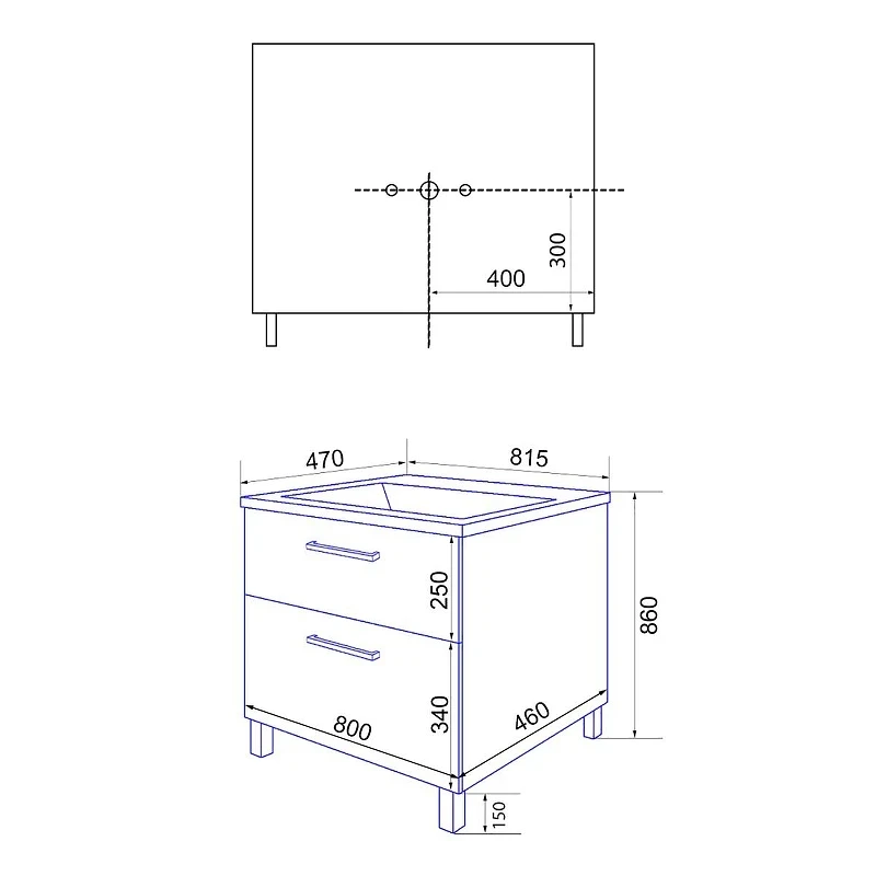 Тумба с раковиной Azario Ника 80 CS00091370 цвет Белый глянцевый