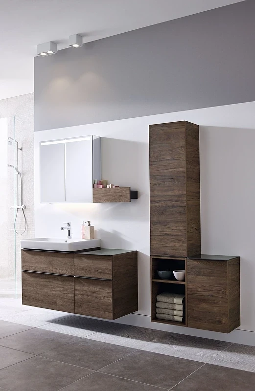 Шкаф пенал Geberit Smyle Square 36 500.361.JR.1 подвесной Пекан МДФ / ЛДСП