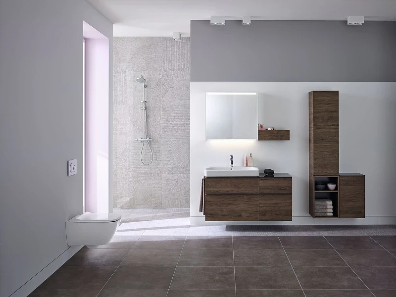 Шкаф пенал Geberit Smyle Square 36 500.361.JR.1 подвесной Пекан МДФ / ЛДСП