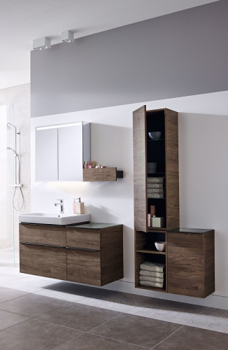 Шкаф пенал Geberit Smyle Square 36 500.361.JR.1 подвесной Пекан МДФ / ЛДСП