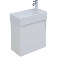Тумба с раковиной Aquanet Nova Lite 50 302522 подвесная Белый глянец МДФ / ЛДСП