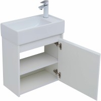Тумба с раковиной Aquanet Nova Lite 50 302522 подвесная Белый глянец МДФ / ЛДСП