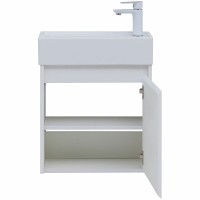 Тумба с раковиной Aquanet Nova Lite 50 302522 подвесная Белый глянец МДФ / ЛДСП