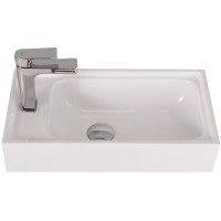 Раковина Art&amp;Max AM-LAV-400-MR-MINI Белая искусственный камень (литьевой мрамор) полувстраиваемая