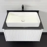 Тумба с раковиной Comforty Марсель 75 00-00013396 подвесная Белая матовая Калакатта Блэк
