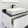 Тумба с раковиной Comforty Марсель 75 00-00013396 подвесная Белая матовая Калакатта Блэк