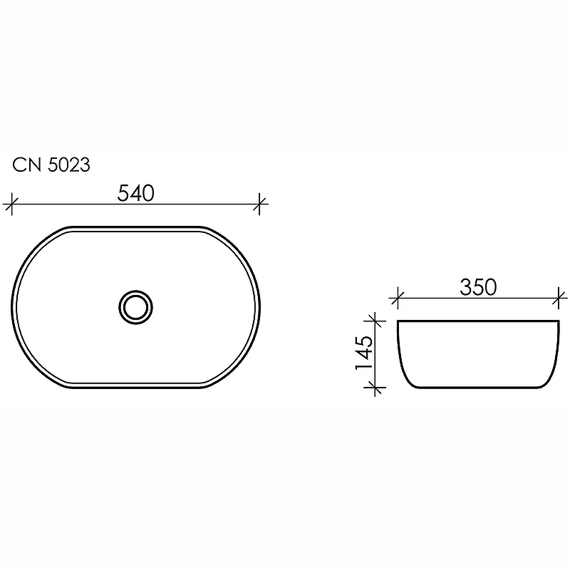 Раковина-чаша Ceramicanova Element 54 CN5023 Белая фарфор накладная